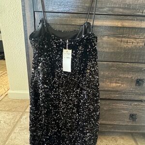 Sequin Black Mini Dress
